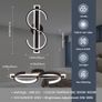 Modern Ceiling Lights LED, 45cm Black Dimmable Ceiling Lights Fixtures LED with Remote Control for Living Room Dining Room Bedroom Kitchen Hallway Offcie Indoor Light - 35W Image 3