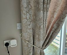 Taupe/grey very heavy lined curtains