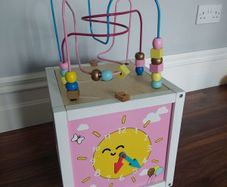 wooden activity cube