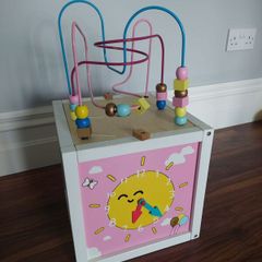 wooden activity cube