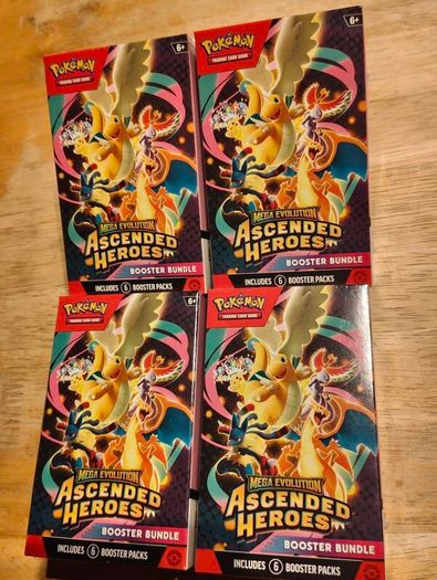 Pokemon Tcg Mega Evolution Ascended Heroes booster bundle X4