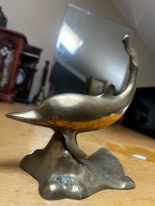 Vintage brass Dolphin Statue