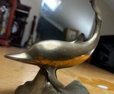 Vintage brass Dolphin Statue