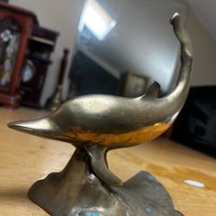Vintage brass Dolphin Statue