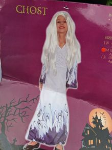 Kids Ghost Robe Halloween Costume - Wig On Model Not Included.