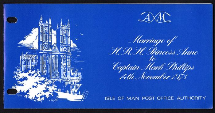 1973 Isle of Man Marriage of Princess Ann to Captain Mark Philip Commemorative Stamp Presentation Pack