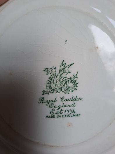 Antique Royal Cauldon cup, saucer and cake plate