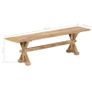 Hall Bench 160x35x45 cm Solid Mango Wood Image 4