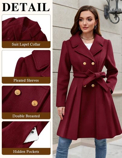 Brand New Women's Wool Blend Long Coat