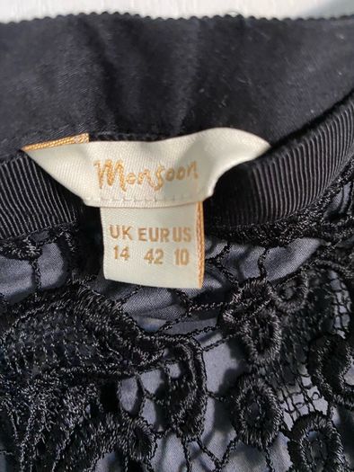 Monsoon ladies black crochet skirt
