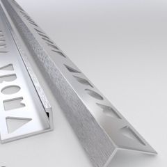 Brushed chrome tile trim
