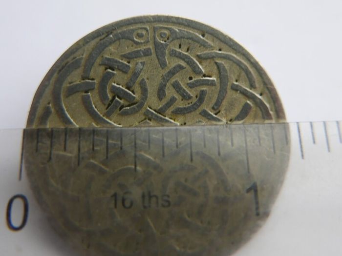 Vintage Brooch Celtic Design Scottish  Pewter Pin Brooch