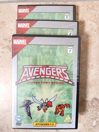 Set of 3 DVDs Classic Marvel - The Avengers: United They Stand 1999 Episodes 1-9 NEW