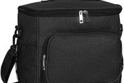 10L Insulated Lunch Bag, Large Leakproof Thermal Lunch Box Bag for Men/Women/Adults Cool Bag with Adjustable Shoulder for Work Beach Picnic Camping (Black)