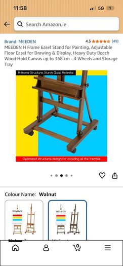Meeden Adjustable dark wooden art easel
