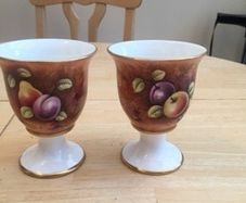 Pair Of Peter Gosling 'Fallen Fruit' Footed Vases