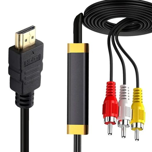 HDMI Male to 3-RCA AV Cable Video Audio Converter