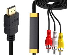 HDMI Male to 3-RCA AV Cable Video Audio Converter