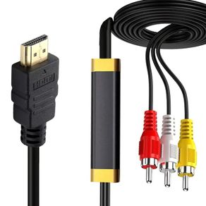 HDMI Male to 3-RCA AV Cable Video Audio Converter