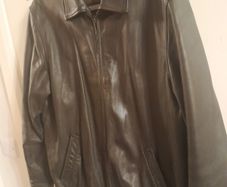 Maine New England leather bomber jacket