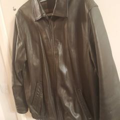 Maine New England leather bomber jacket