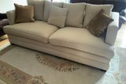 Large 7 foot cream linen sofa