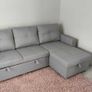 Light Grey Corner Sofa Bed with Storage & Pull-Out Base Image 4