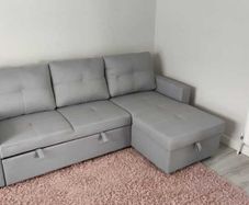 Silver Grey Corner Sofa Bed Storage Free Delivery Free Assembly