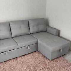Silver Grey Corner Sofa Bed Storage Free Delivery Free Assembly