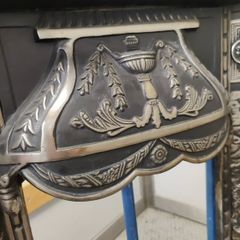 Antique Cast Iron Fireplace Insert Set Grate and Fret Victorian Style
