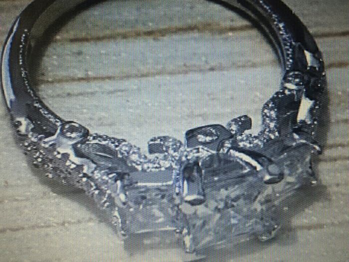 Vintage 3 Stone Fancy Engagement Ring