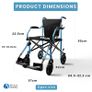 Wheelchair  Folding Transit Wheelchair  Attendant & Transport 57cm Narrow  Comes with Travel Bag  Bio-Lec Mobility Image 3