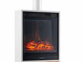 Freestanding Electric Fireplace with Heater & Chimney Pipe