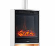 Freestanding Electric Fireplace with Heater & Chimney Pipe