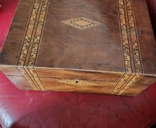 large inlayed box. 12 inches wide9 inches deep.