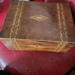 large inlayed box. 12 inches wide9 inches deep.