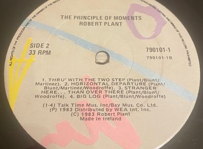 Robert Plant The Principle Of Moments Rock Vinyl Irish Pressing
