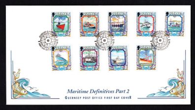 1999 Guernsey Maritime Heritage (low values) Definitive Stamps First Day Cover (FDC)