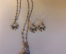 Silver Claddagh Necklace & Earrings Set