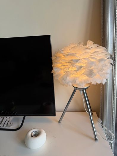 White feather lamp