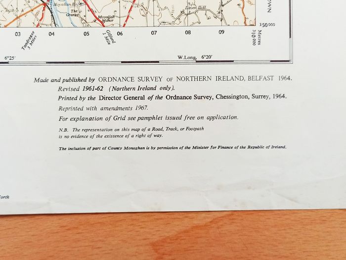 Vintage Ordnance Survey maps of Northern Ireland set of 9 maps