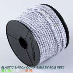 Elastic bungee rope 8mm / 50m - Reel  White Blue