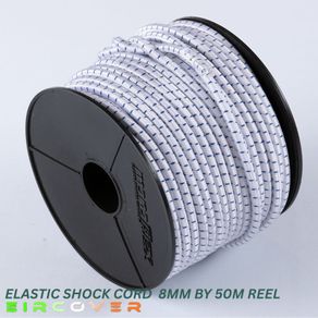 Elastic bungee rope 8mm / 50m - Reel  White Blue