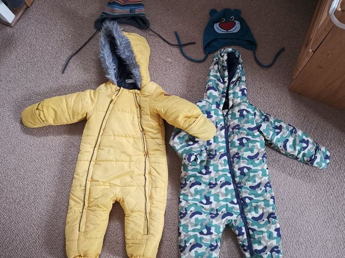 One piece winter suit set of 2 for twins