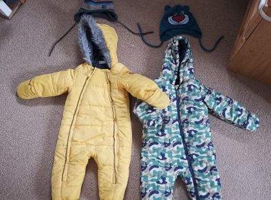 One piece winter suit set of 2 for twins