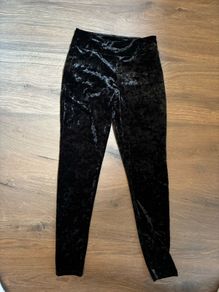New Look black velour crushed velvet leggings size 10