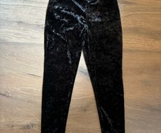 New Look black velour crushed velvet leggings size 10