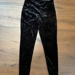 New Look black velour crushed velvet leggings size 10