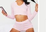 PLT pretty little thing pink lounge co ord sz 6 bnip