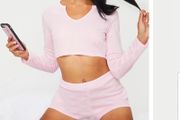 PLT pretty little thing pink lounge co ord sz 6 bnip